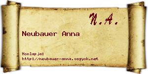Neubauer Anna névjegykártya